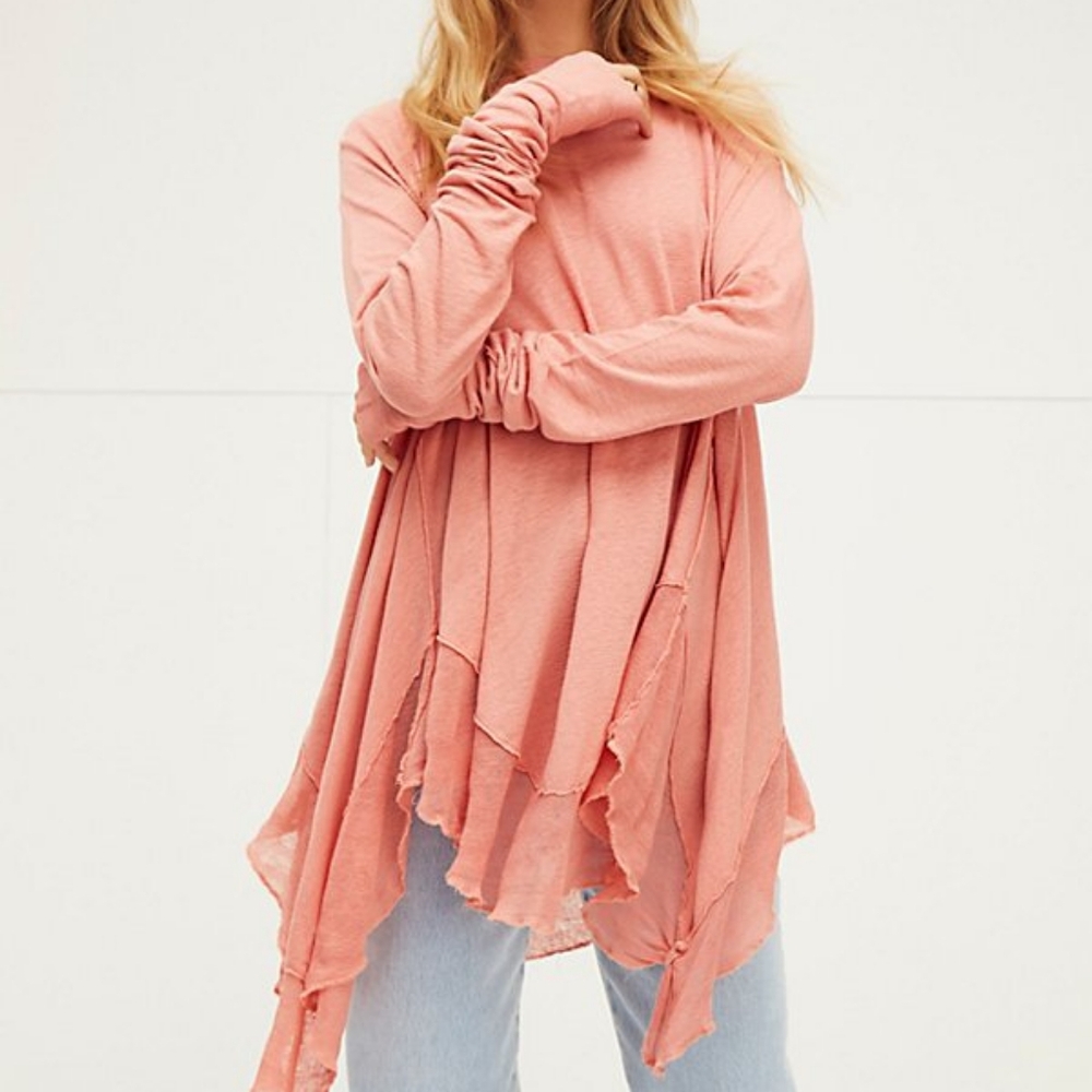 Free People We The Free Starlight Long Sleeve Distressed Knit Top XS